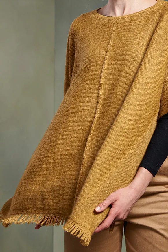 Taboa Poncho Baby Alpaca Color Senape