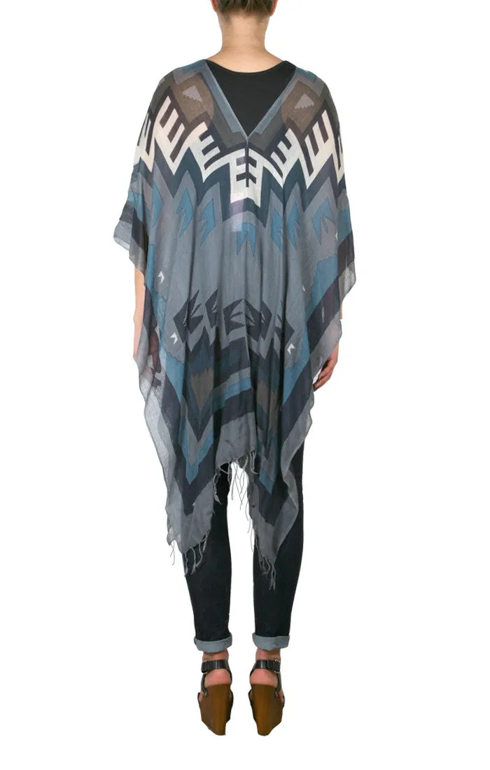 Tahoe Wool Regular Poncho - Blue Boot