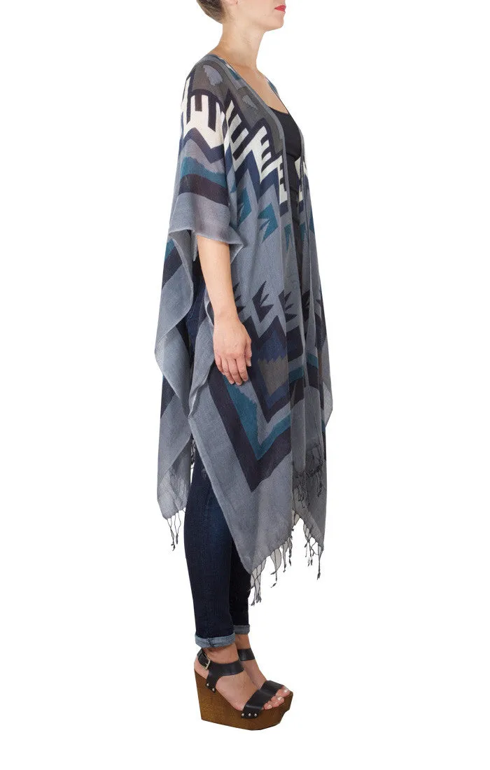 Tahoe Wool Regular Poncho - Blue Boot