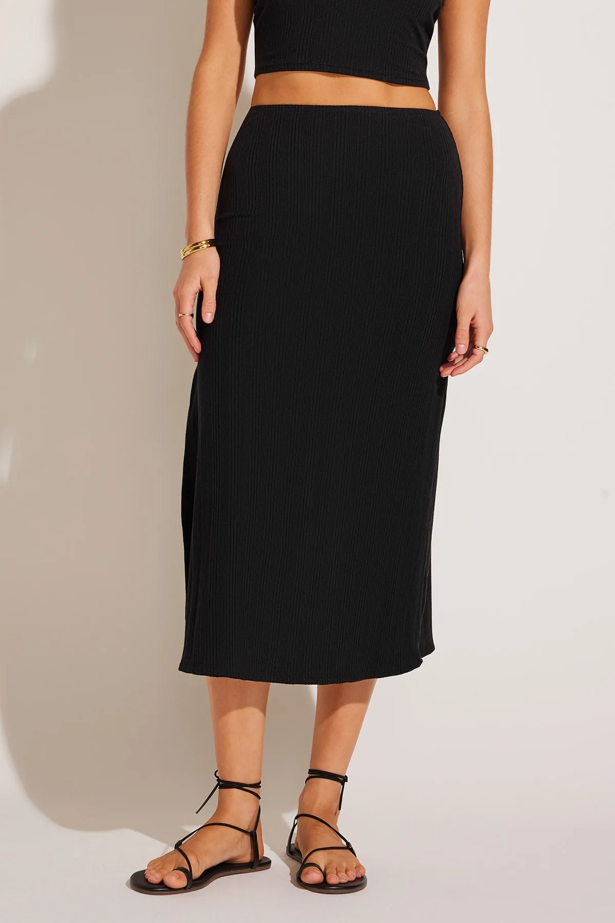 Thalia Skirt - Black Organic Rib