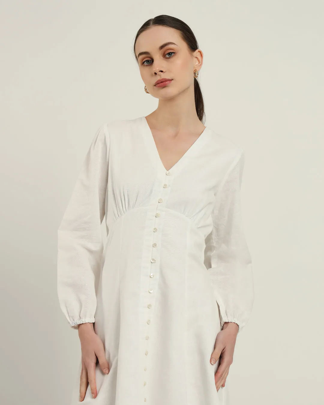 The Dafni Daisy White Linen Dress