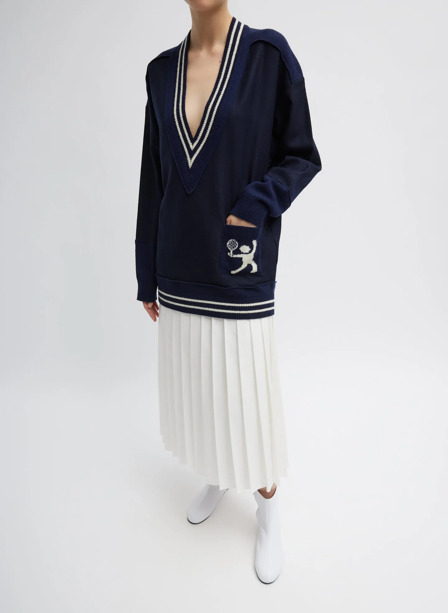 Tilden Deep V-Neck Tennis Sweater