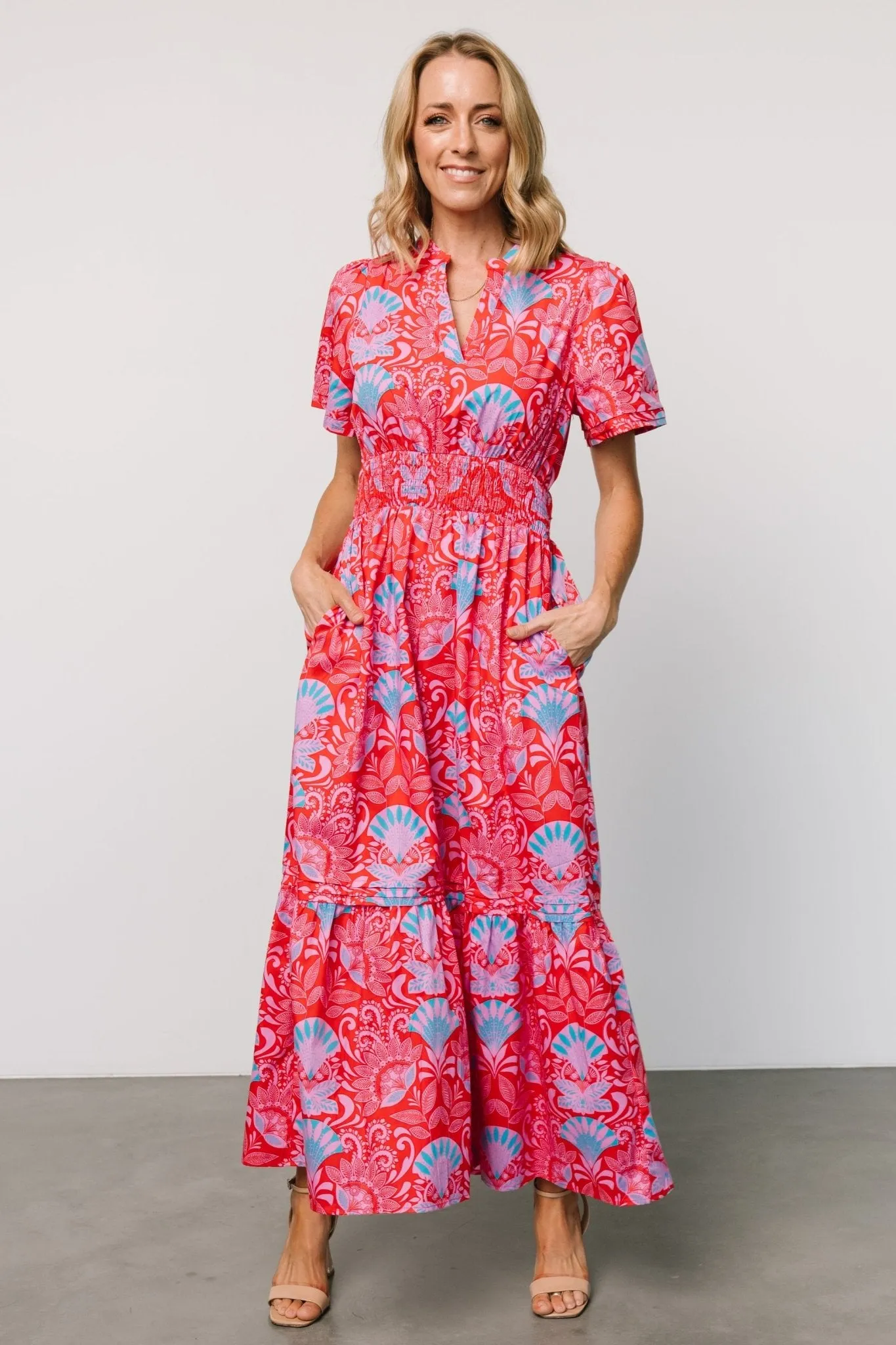 Vera Maxi Dress | Red Multi Print