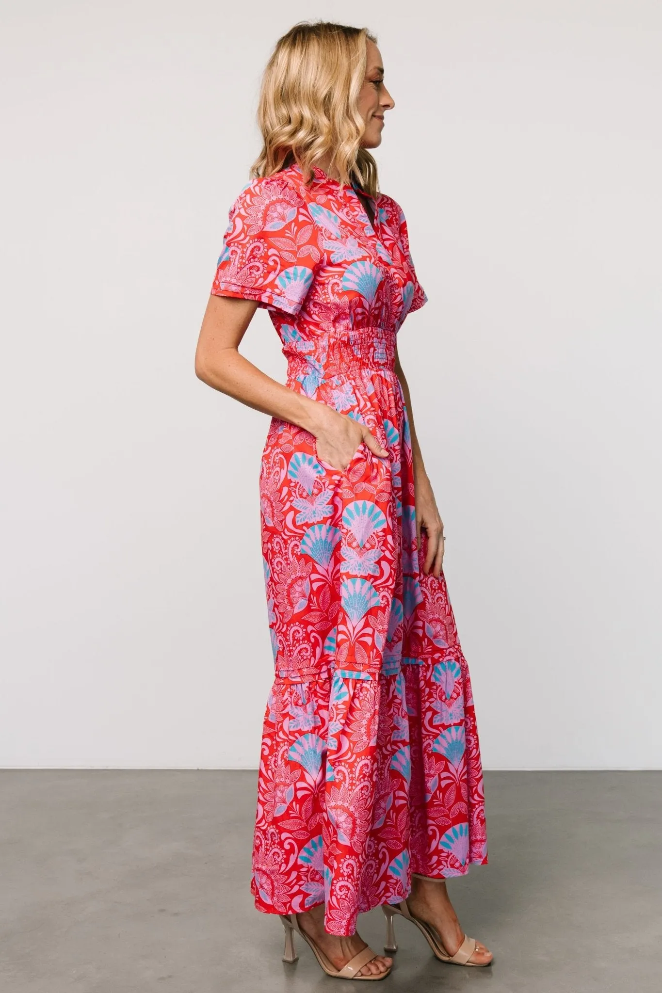 Vera Maxi Dress | Red Multi Print