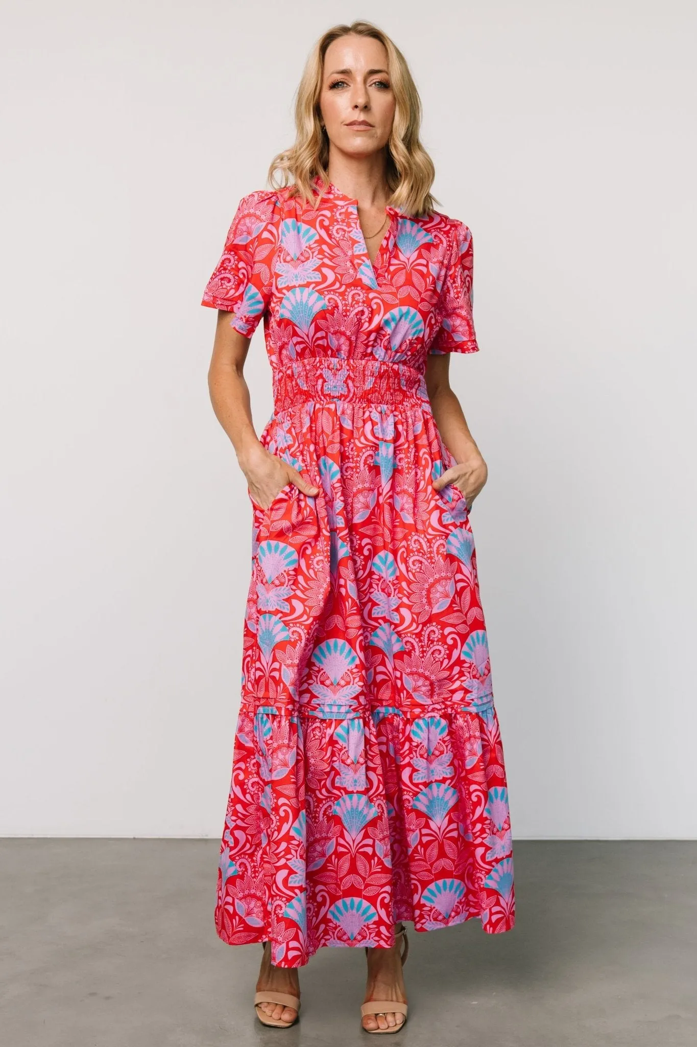 Vera Maxi Dress | Red Multi Print