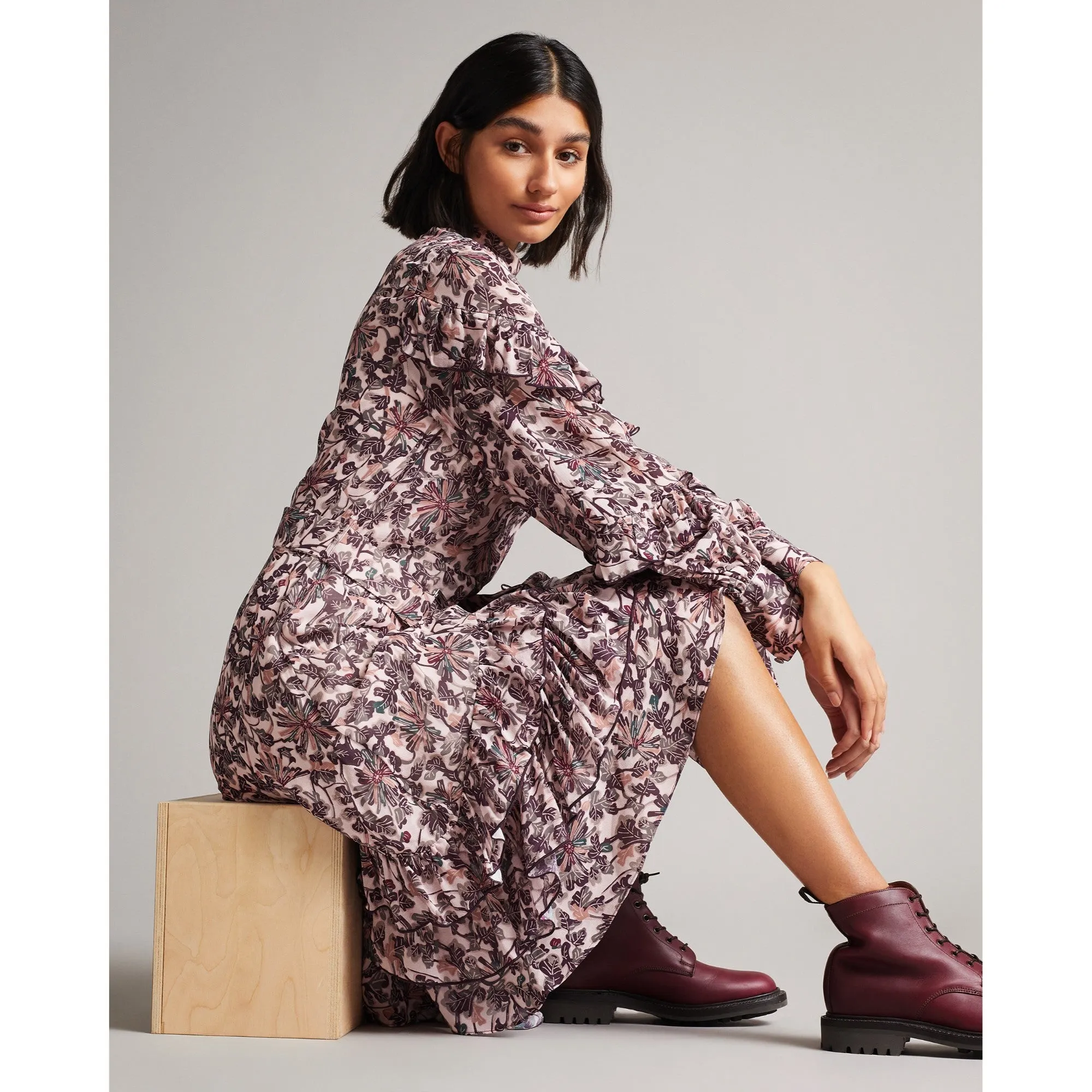 Women Wmd-Alvvaa-Gathered Layered Dress - Pink