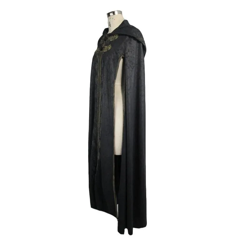 Women's Hooded Goth Cape With Long Slits