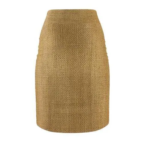 Womens Skirts, Sandy Brown Sackcloth Style Pencil Skirt