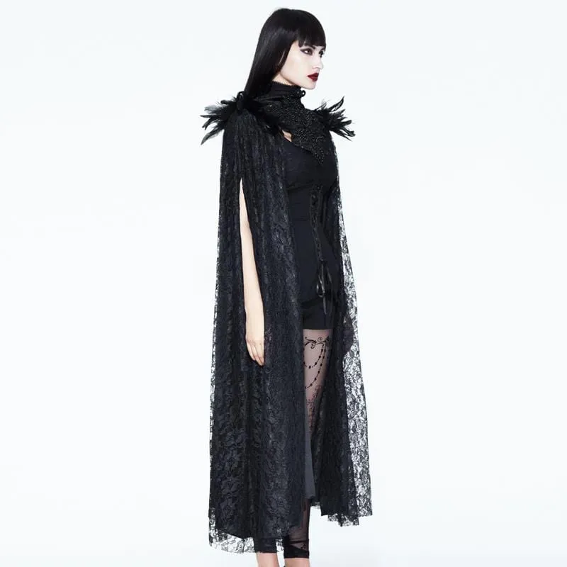 Women's Vintage Goth Lace Cape