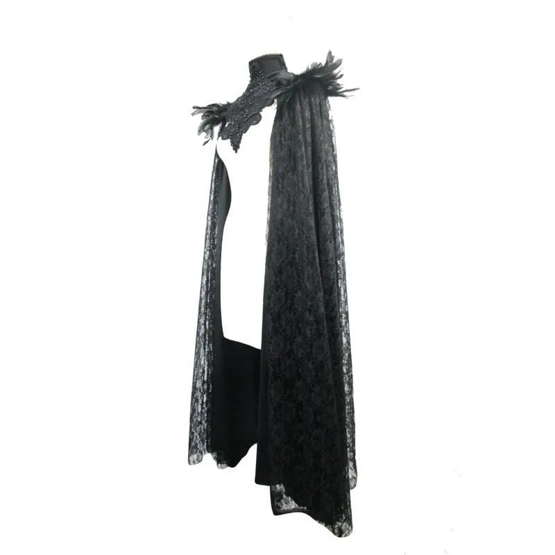 Women's Vintage Goth Lace Cape