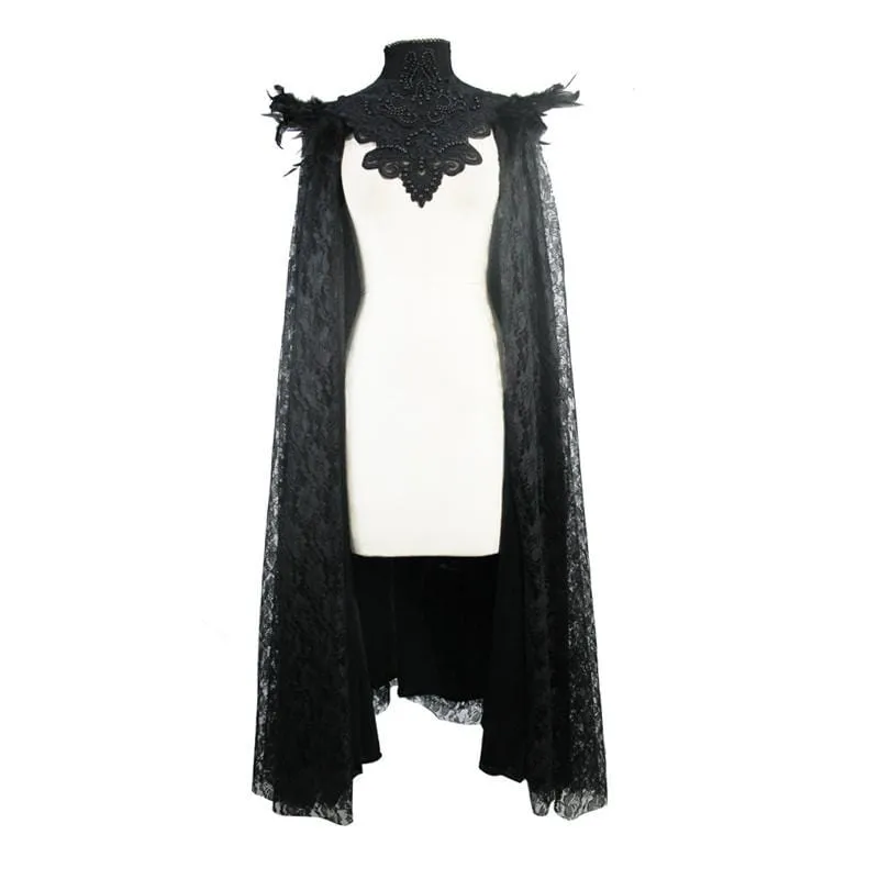 Women's Vintage Goth Lace Cape