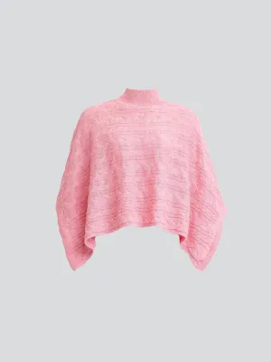 Yanina Poncho Baby Alpaca Color Pink