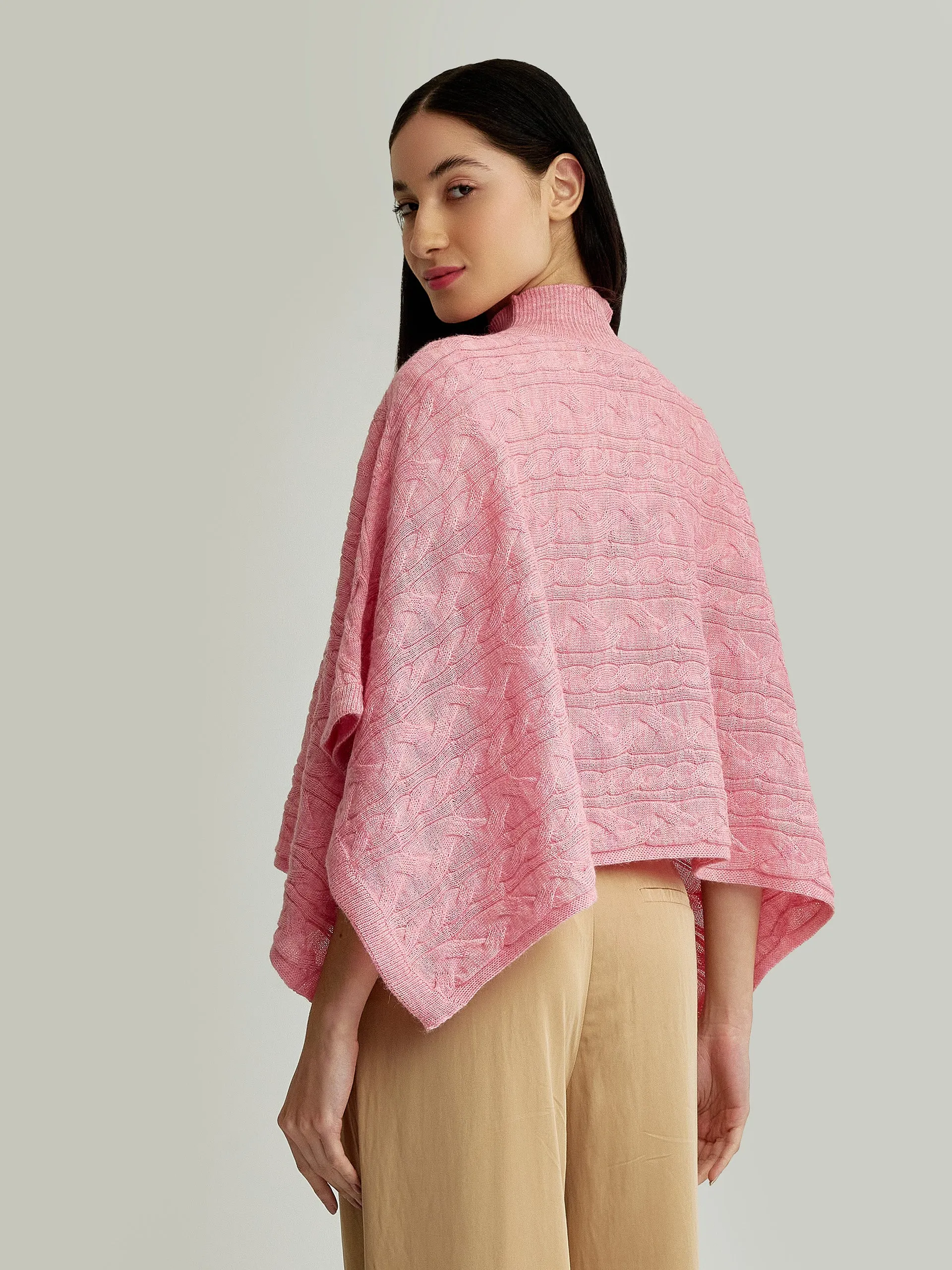 Yanina Poncho Baby Alpaca Color Pink