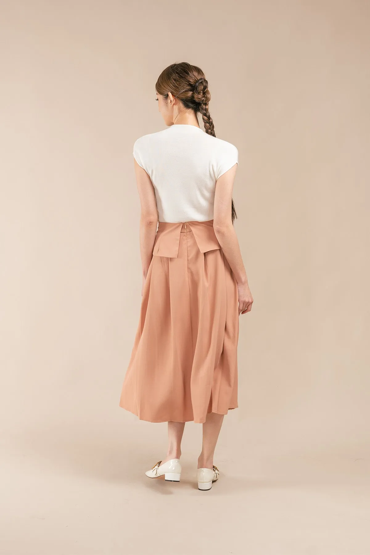 Yuline Chinese Knot Layered Maxi Pleated Skirt